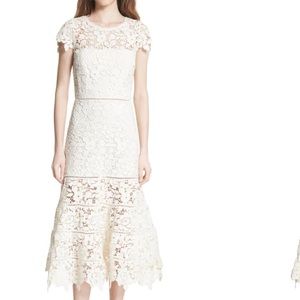 White lace midi dress